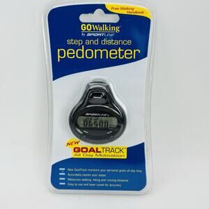 Sportline Black Clip Dual Function Step & Distance Digital Pedometer New Sealed